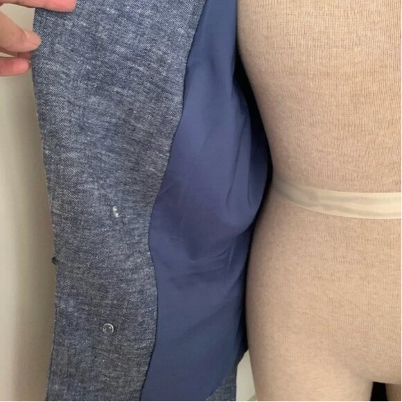 Chico's Blue Linen Blend Blazer Size Chico's 2 - Picture 5 of 9